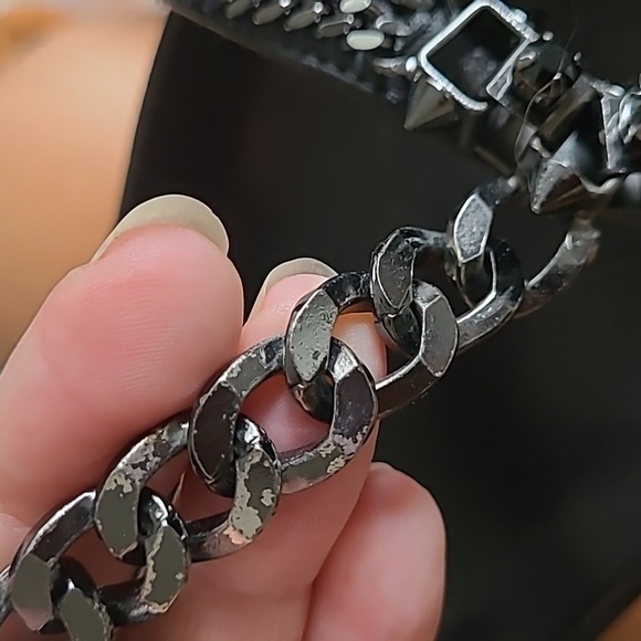 Barbara Bui Black Sandals with Black Chains and Details Size 38 - Picture 7 of 7